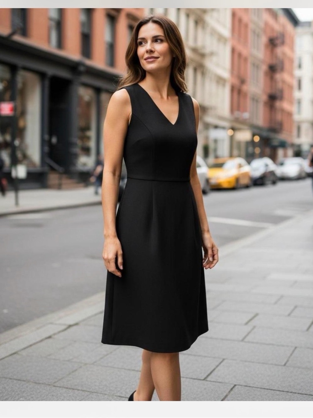 Banana Republic Black V-Neck Sleeveless A-Line Dress